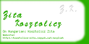 zita kosztolicz business card